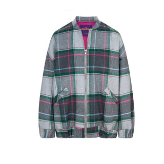 Louise Bomber Jacket Squares Grey