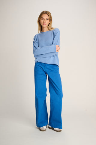 Frieda Pullover Crew Neck Pastel Blue