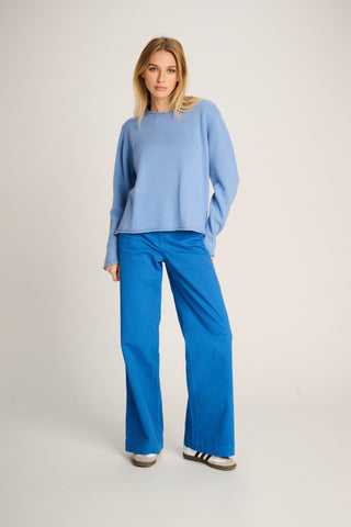Frieda Pullover Crew Neck Pastel Blue