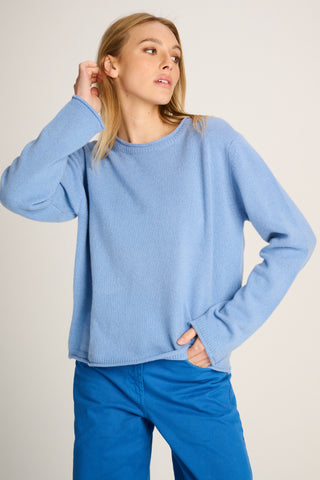 Frieda Pullover Crew Neck Pastel Blue
