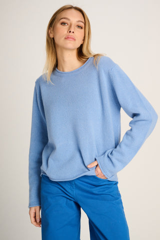 Frieda Pullover Crew Neck Pastel Blue