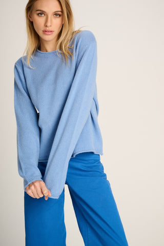 Frieda Pullover Crew Neck Pastel Blue