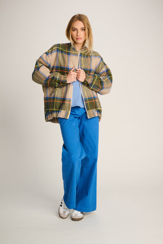 Louise Bomber Jacket Squares Beige