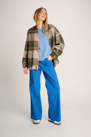 Louise Bomber Jacket Squares Beige