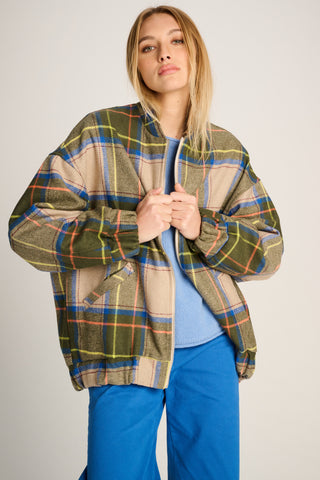 Louise Bomber Jacket Squares Beige