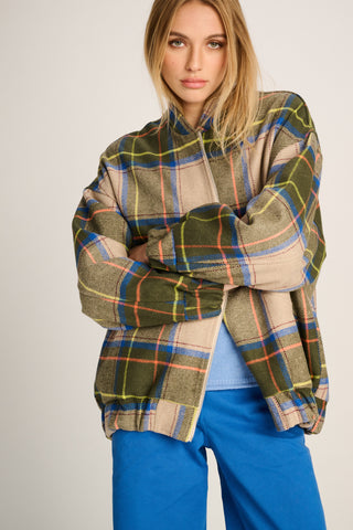 Louise Bomber Jacket Squares Beige