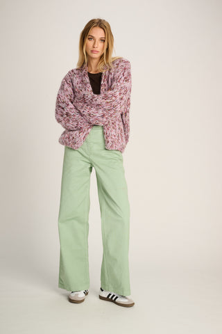 Helena Cardigan Short Melange Pink / Brown