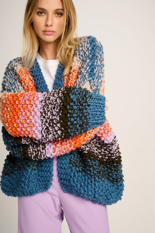 Rachel Cardigan Rice Degrade Orange / Lilac / Brown / Blue