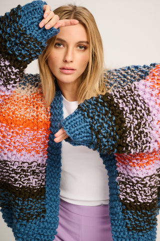 Rachel Cardigan Rice Degrade Orange / Lilac / Brown / Blue