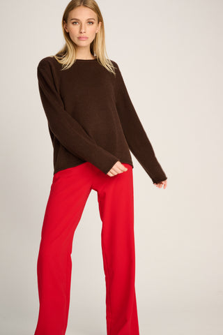 Frieda Pullover Crew Neck Chocolate Brown