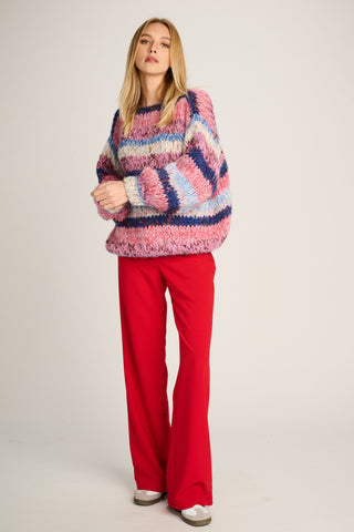 Laura Pullover Round Neck Stripe