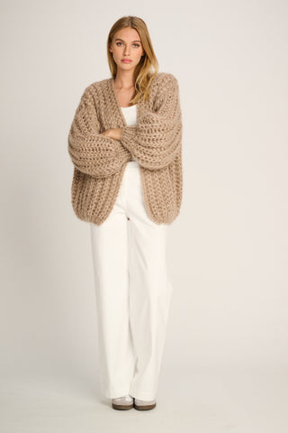 Audrey Cardigan Rib Beige