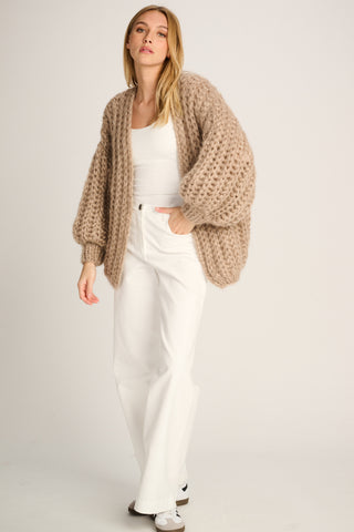 Audrey Cardigan Rib Beige