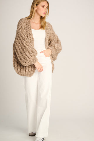 Audrey Cardigan Rib Beige