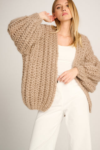 Audrey Cardigan Rib Beige