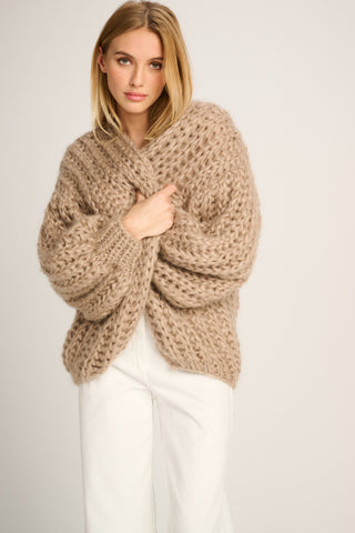 Audrey Cardigan Rib Beige