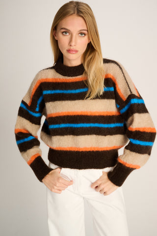 Coco Pullover Crewneck Stripes Beige