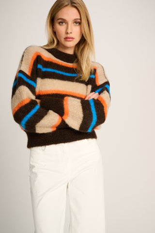 Coco Pullover Crewneck Stripes Beige