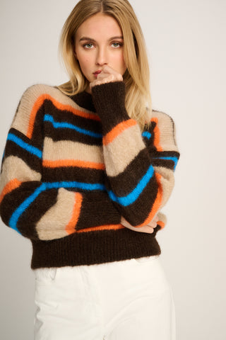 Coco Pullover Crewneck Stripes Beige