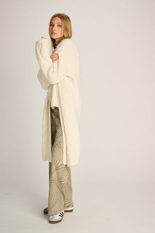 Babette Cardigan Long Cable Off White