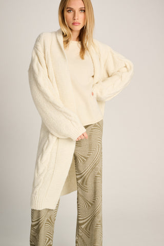 Babette Cardigan Long Cable Off White
