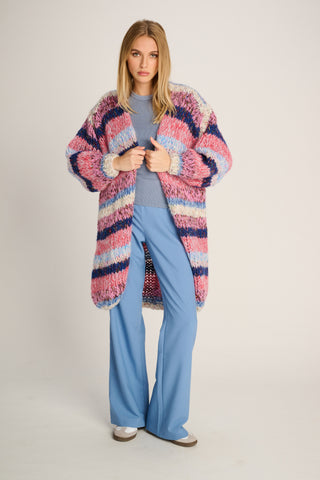 Nicole Cardigan Long Stripe