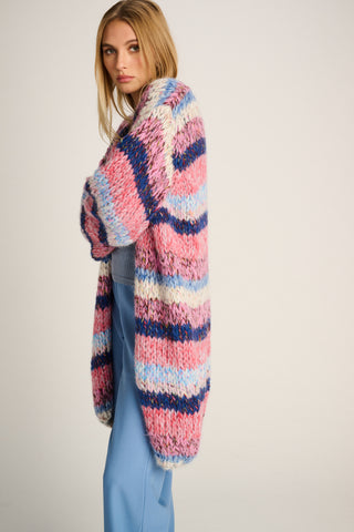 Nicole Cardigan Long Stripe
