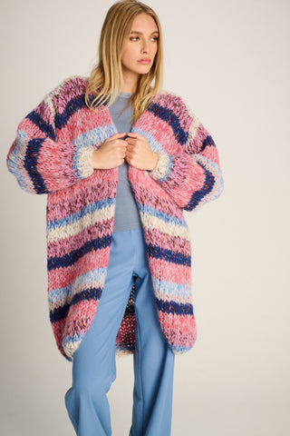 Nicole Cardigan Long Stripe