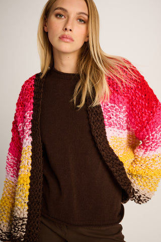 Rachel Cardigan Rice Degrade Red / Yellow / Brown