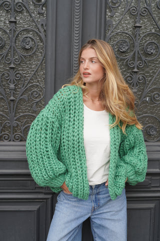 Alexia Alpaca Cardigan Short - Green