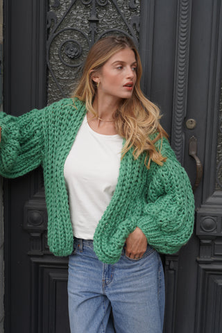 Alexia Alpaca Cardigan Short - Green