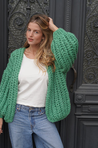 Alexia Alpaca Cardigan Short - Green