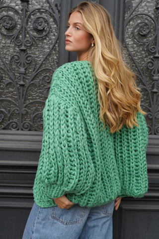 Alexia Alpaca Cardigan Short - Green