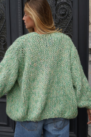 Steffi Alpaca Cardigan Short - Green Multicolor