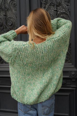 Steffi Alpaca Cardigan Short - Green Multicolor