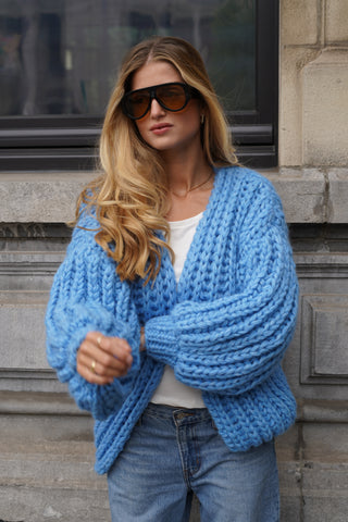 Alexia Alpaca Cardigan Short - Blue