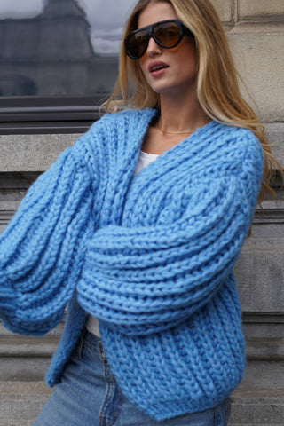 Alexia Alpaca Cardigan Short - Blue
