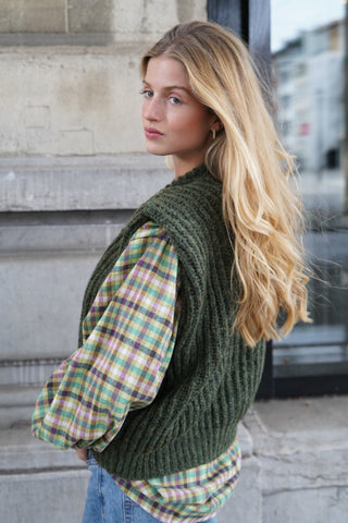 Stella Cardigan Sleeveless Khaki