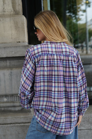 Valerie Blouse Blue / Brown / Pink