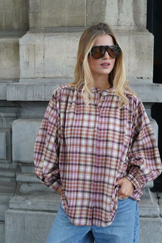 Valerie Blouse Purple / Beige