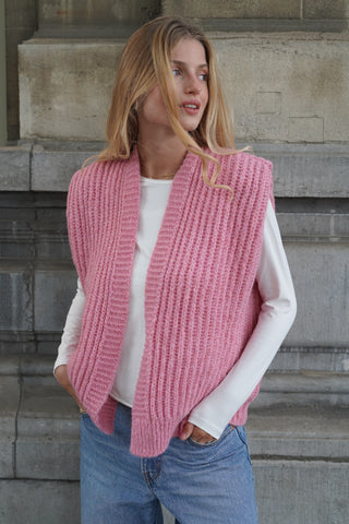 Stella Cardigan Sleeveless Pink