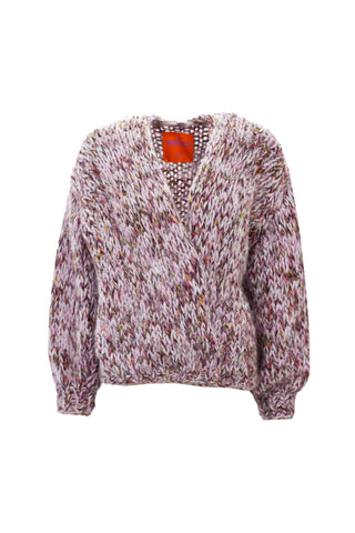 Helena Cardigan Short Melange Pink / Brown