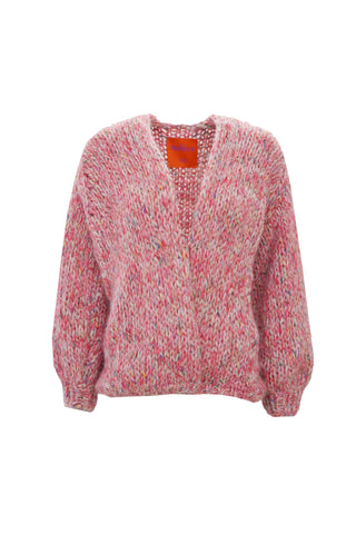 Helena Cardigan Short Melange Red / Blue