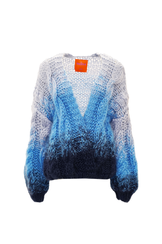 Amelie Cardigan Short Cable Degradé Navy / Jeans Blue / Pastel Blue