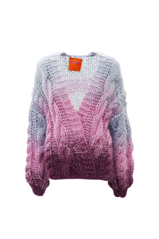 Amelie Cardigan Short Cable Degradé Lilac / Pink / Plum