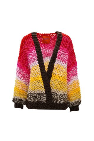 Rachel Cardigan Rice Degrade Red / Yellow / Brown