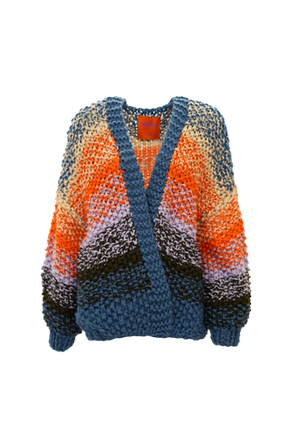 Rachel Cardigan Rice Degrade Orange / Lilac / Brown / Blue