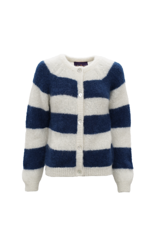Alice Cardigan Striped Off White / Blue