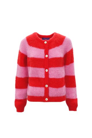 Alice Cardigan Striped Candy Pink / Red