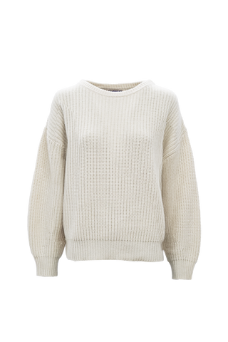 Bertha Pullover Crew Neck Rib Off White
